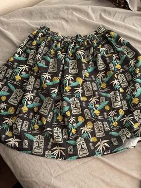 Steady Clothing Tiki in Paradise Retro Print Skirt